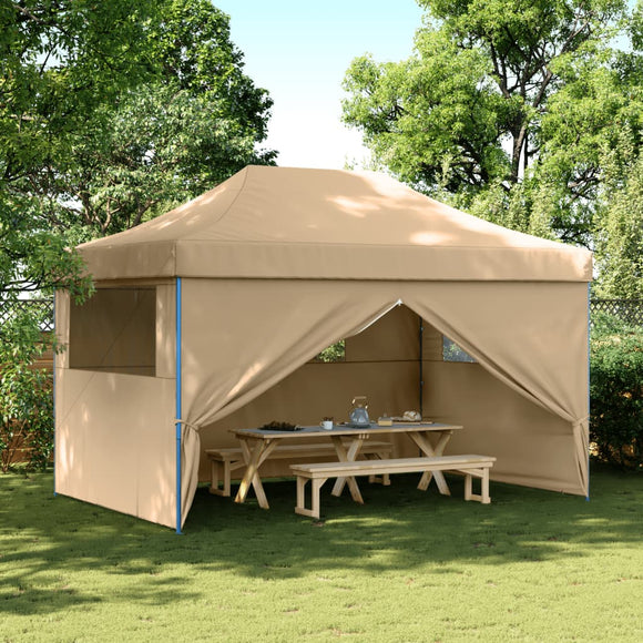 NNEVL Foldable Party Tent Pop-Up with 4 Sidewalls Beige