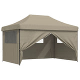 NNEVL Foldable Party Tent Pop-Up with 4 Sidewalls Taupe