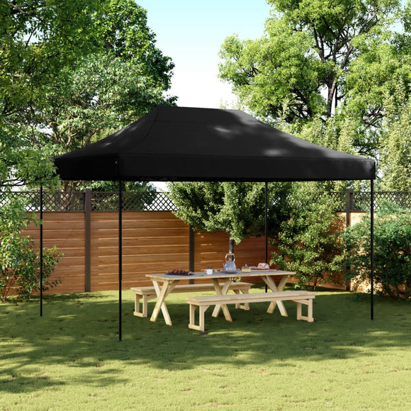 NNEVL Foldable Party Tent Pop-Up Black 410x279x315 cm