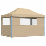 NNEVL Foldable Party Tent Pop-Up with 3 Sidewalls Beige