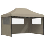 NNEVL Foldable Party Tent Pop-Up with 3 Sidewalls Taupe