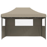 NNEVL Foldable Party Tent Pop-Up with 3 Sidewalls Taupe