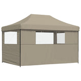 NNEVL Foldable Party Tent Pop-Up with 3 Sidewalls Taupe
