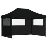 NNEVL Foldable Party Tent Pop-Up with 3 Sidewalls Black