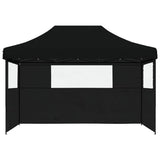 NNEVL Foldable Party Tent Pop-Up with 3 Sidewalls Black