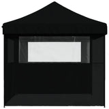 NNEVL Foldable Party Tent Pop-Up with 3 Sidewalls Black