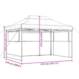 NNEVL Foldable Party Tent Pop-Up with 3 Sidewalls Black