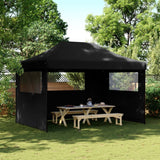 NNEVL Foldable Party Tent Pop-Up with 3 Sidewalls Black