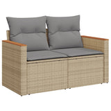 NNEVL 6 Piece Garden Sofa Set with Cushions Mix Beige Poly Rattan