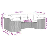 NNEVL 6 Piece Garden Sofa Set with Cushions Mix Beige Poly Rattan