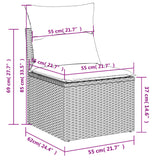 NNEVL 9 Piece Garden Sofa Set with Cushions Mix Beige Poly Rattan
