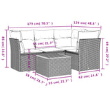 NNEVL 5 Piece Garden Sofa Set with Cushions Beige Poly Rattan