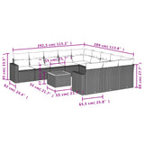 NNEVL 12 Piece Garden Sofa Set with Cushions Black Poly Rattan