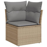 NNEVL 6 Piece Garden Sofa Set with Cushions Beige Poly Rattan