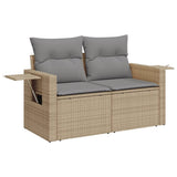 NNEVL 6 Piece Garden Sofa Set with Cushions Beige Poly Rattan