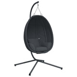 NNEVL Hanging Egg Chair with Stand Anthracite Fabric and Steel