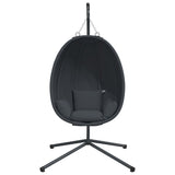 NNEVL Hanging Egg Chair with Stand Anthracite Fabric and Steel
