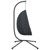 NNEVL Hanging Egg Chair with Stand Anthracite Fabric and Steel