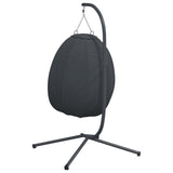 NNEVL Hanging Egg Chair with Stand Anthracite Fabric and Steel