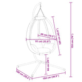 NNEVL Hanging Egg Chair with Stand Anthracite Fabric and Steel