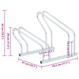 NNEVL Bicycle Stand for 2 Bikes Floor Freestanding Galvanised Steel