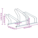 NNEVL Bicycle Stand for 3 Bikes Floor Freestanding Galvanised Steel