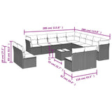NNEVL 14 Piece Garden Sofa Set with Cushions Beige Poly Rattan