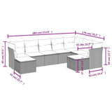 NNEVL 9 Piece Garden Sofa Set with Cushions Grey Poly Rattan