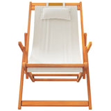 NNEVL Folding Beach Chairs 2 pcs Cream Fabric