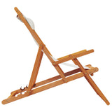 NNEVL Folding Beach Chairs 2 pcs Cream Fabric