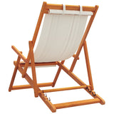 NNEVL Folding Beach Chairs 2 pcs Cream Fabric