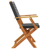 NNEVL Folding Garden Chairs 4 pcs Black Poly Rattan and Solid Wood