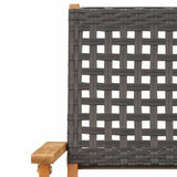 NNEVL Folding Garden Chairs 4 pcs Black Poly Rattan and Solid Wood