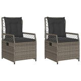 NNEVL Reclining Garden Chairs 2 pcs Grey Poly Rattan