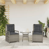 NNEVL Reclining Garden Chairs 2 pcs Grey Poly Rattan
