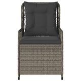NNEVL Reclining Garden Chairs 2 pcs Grey Poly Rattan