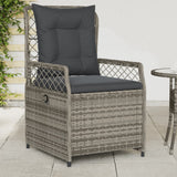 NNEVL Reclining Garden Chairs 2 pcs Grey Poly Rattan