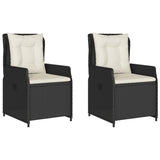 NNEVL Reclining Garden Chairs 2 pcs Black Poly Rattan