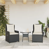 NNEVL Reclining Garden Chairs 2 pcs Black Poly Rattan