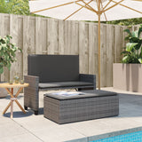 NNEVL Garden Bench with Cushions and Footstool Grey Poly Rattan