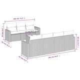 NNEVL 8 Piece Garden Sofa Set with Cushions Grey Poly Rattan