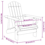 NNEVL Adirondack Chair Grey 69x85x90.5 cm Solid Wood Fir