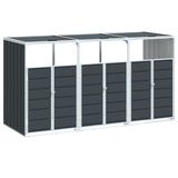 NNEVL Wheelie Bin Storage for Triple Bins Anthracite 216x81x115 cm Steel