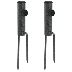 NNEVL Parasol Stands with Spikes 2 pcs 9x35 cm Galvanised Steel