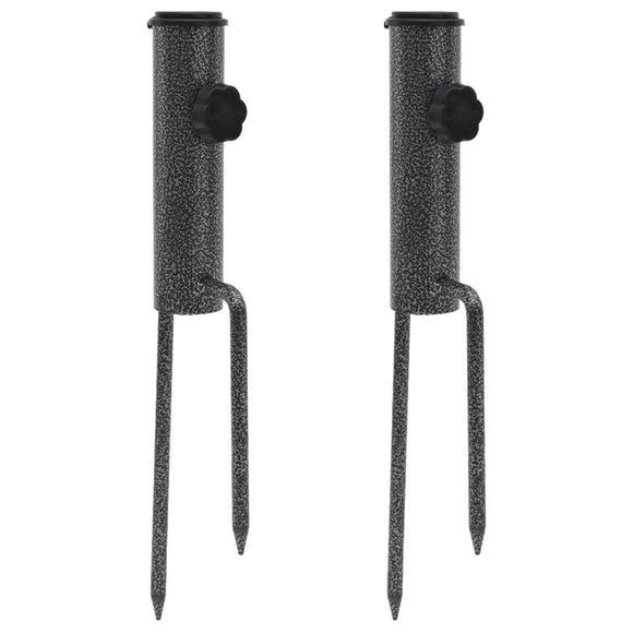 NNEVL Parasol Stands with Spikes 2 pcs 9x35 cm Galvanised Steel