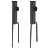 NNEVL Parasol Stands with Spikes 2 pcs 9x35 cm Galvanised Steel