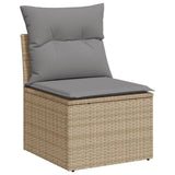 NNEVL 5 Piece Garden Sofa Set with Cushions Mix Beige Poly Rattan
