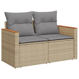 NNEVL 4 Piece Garden Sofa Set with Cushions Mix Beige Poly Rattan