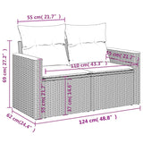 NNEVL 4 Piece Garden Sofa Set with Cushions Mix Beige Poly Rattan