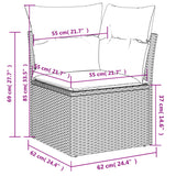 NNEVL 4 Piece Garden Sofa Set with Cushions Mix Beige Poly Rattan